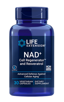 Optimized NAD+ Cell Regenerator™ and Resveratrol 300 mg, 30 vegetarian capsules - minhavitamina.com