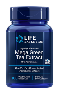 Mega Green Tea Extract 98% Polyphenols, Levemente cafeinado, 100 cápsulas - minhavitamina.com