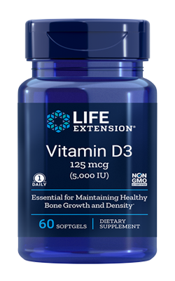 Vitamina D3 125 mcg (5000 IU) - 60 cápsulas gelatinosas - minhavitamina.com