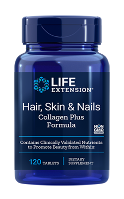 Hair, Skin & Nails Collagen Plus Formula - 120 tabletes - minhavitamina.com